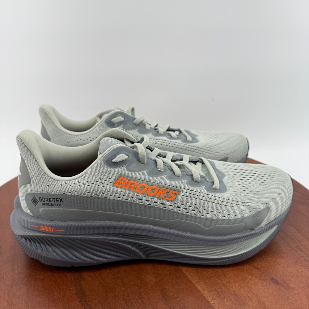 Brooks Ghost 16 GTX  Grey Orange Gore-Tex Running Shoes  1104211D022 Men 8.5